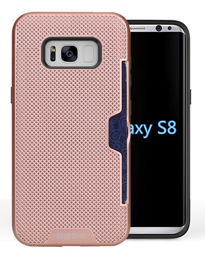 Base DuraFit Stowaway - Dual Layer Protective Credit Card Case for Samsung Galaxy S8 - Rose Gold