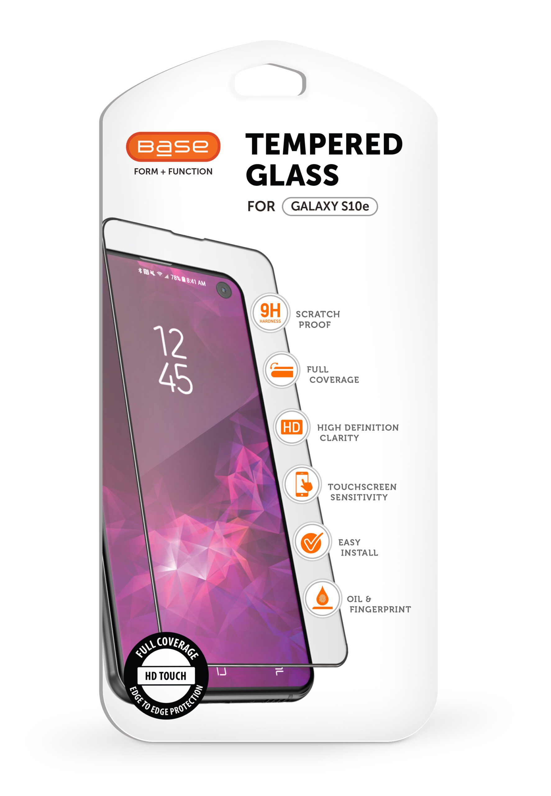 Base Tempered Glass Screen Protector for Galaxy S10e {Full Glue}
