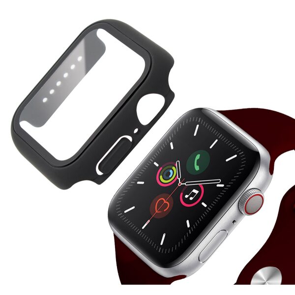 Full coverage tempered glass bumper with Black Edges for Apple Watch Series 1,2,3 Small (38mm)