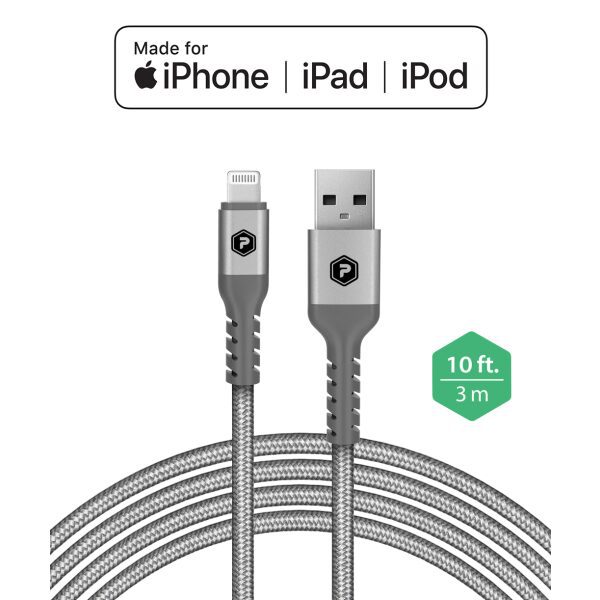 10 ft. silver lightning to USB charge and sync cable