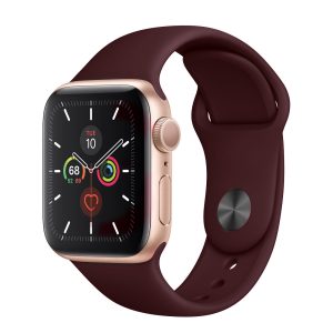 Wine Red soft smooth Apple Watch silicone band for Series 1/2/3/4/5/6/7/SE - Small size (38/40/41mm)