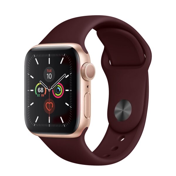 Wine Red soft smooth Apple Watch silicone band for Series 1/2/3/4/5/6/7/SE - Small size (38/40/41mm)