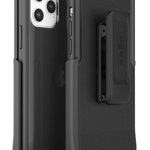 Two-Piece black protective case with belt clip holster for iPhone 12 / iPhone 12 Pro cell phones