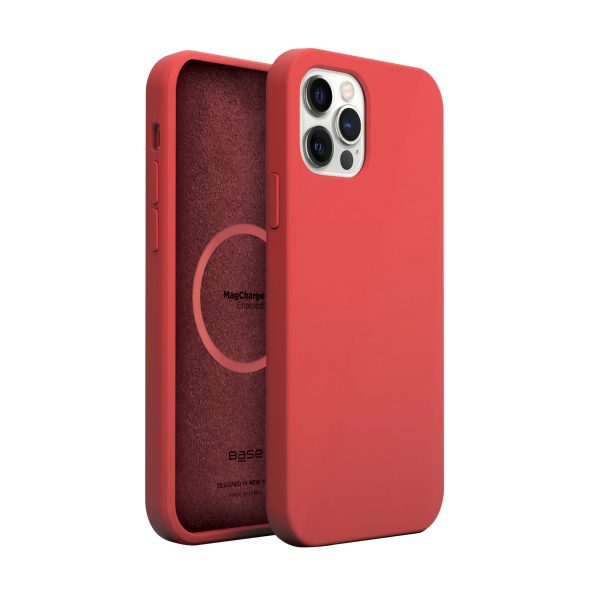Base MagSafe Compatible Liquid Silicone Gel/Rubber Case iPhone 12 / iPhone 12 Pro (6.1) - RED