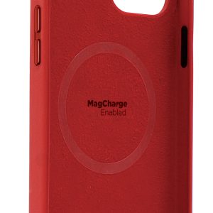 Base MagSafe Compatible Vegan Leather Case For iPhone 12 Pro Max (6.7) - RED