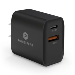 Black Dual Port Fast Charge Wall Charger