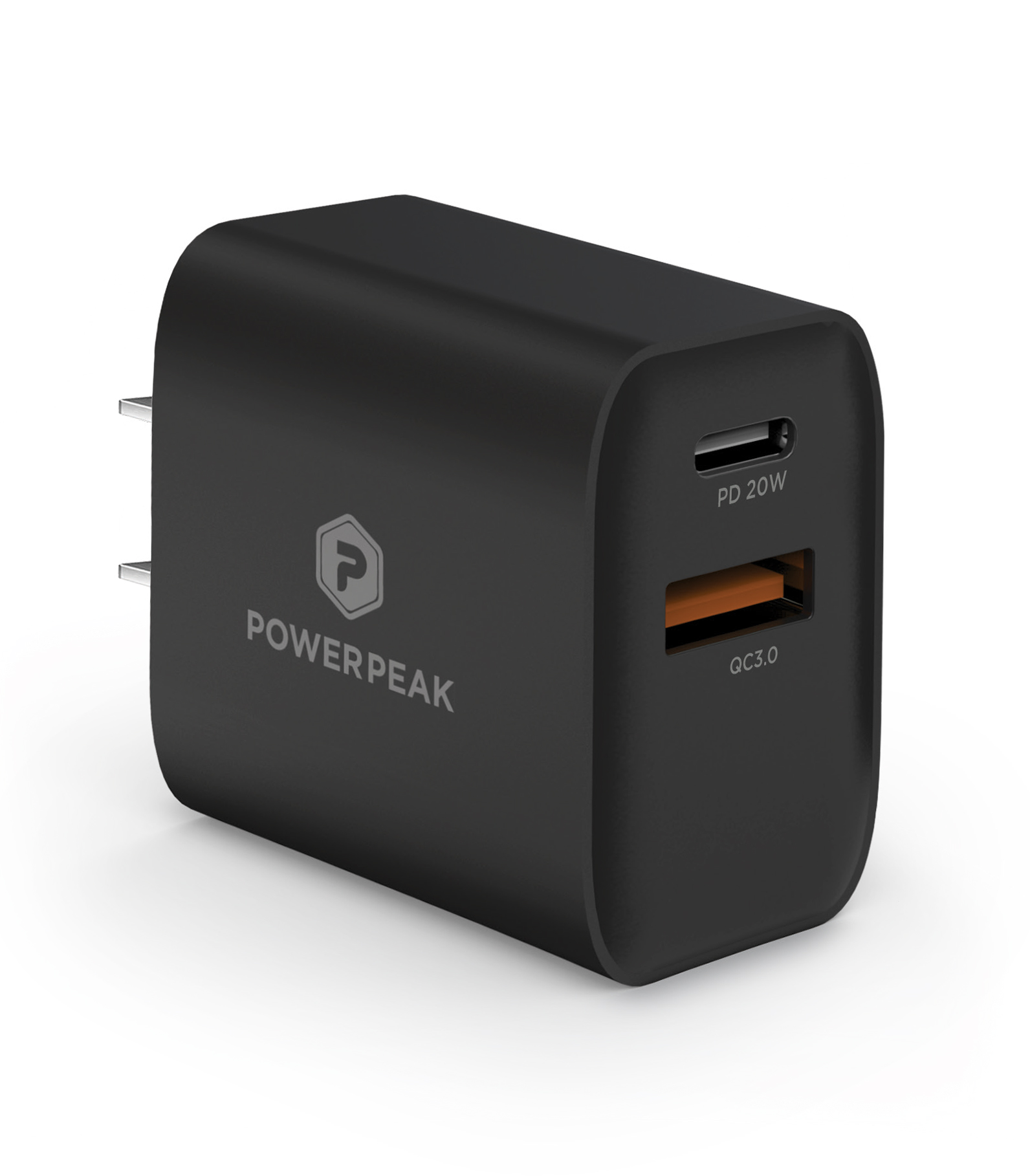 Black Dual Port Fast Charge Wall Charger
