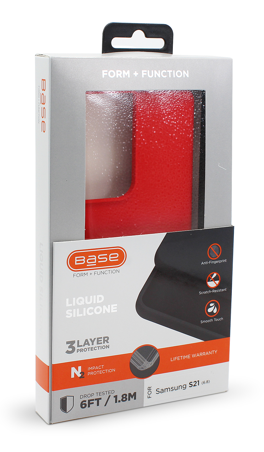 Base Liquid Silicone Gel/Rubber Case Samsung Galaxy S21Ultra - Red
