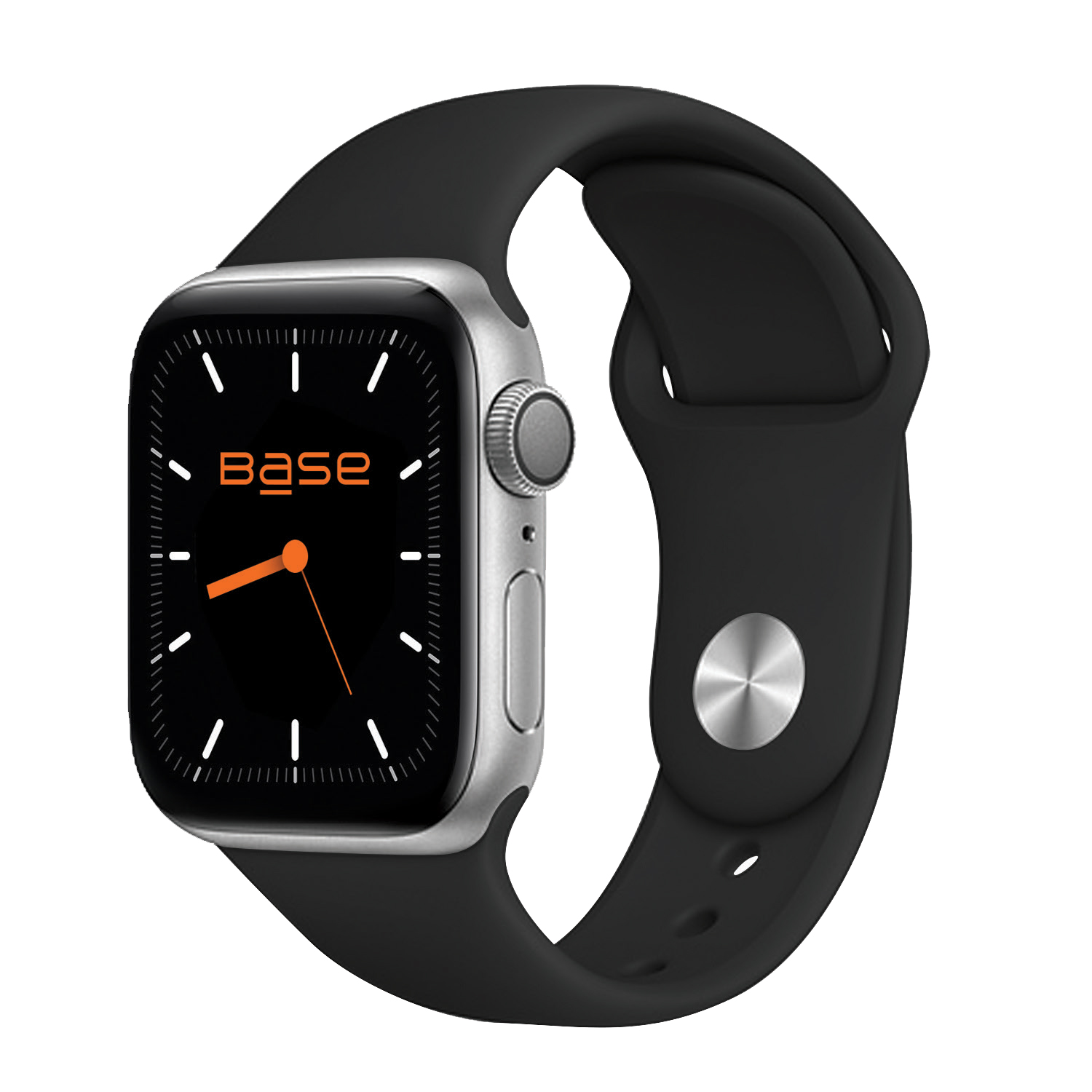 Black soft smooth Apple Watch silicone band for Series 1/2/3/4/5/6/7/SE - Large size (42/44/45mm)
