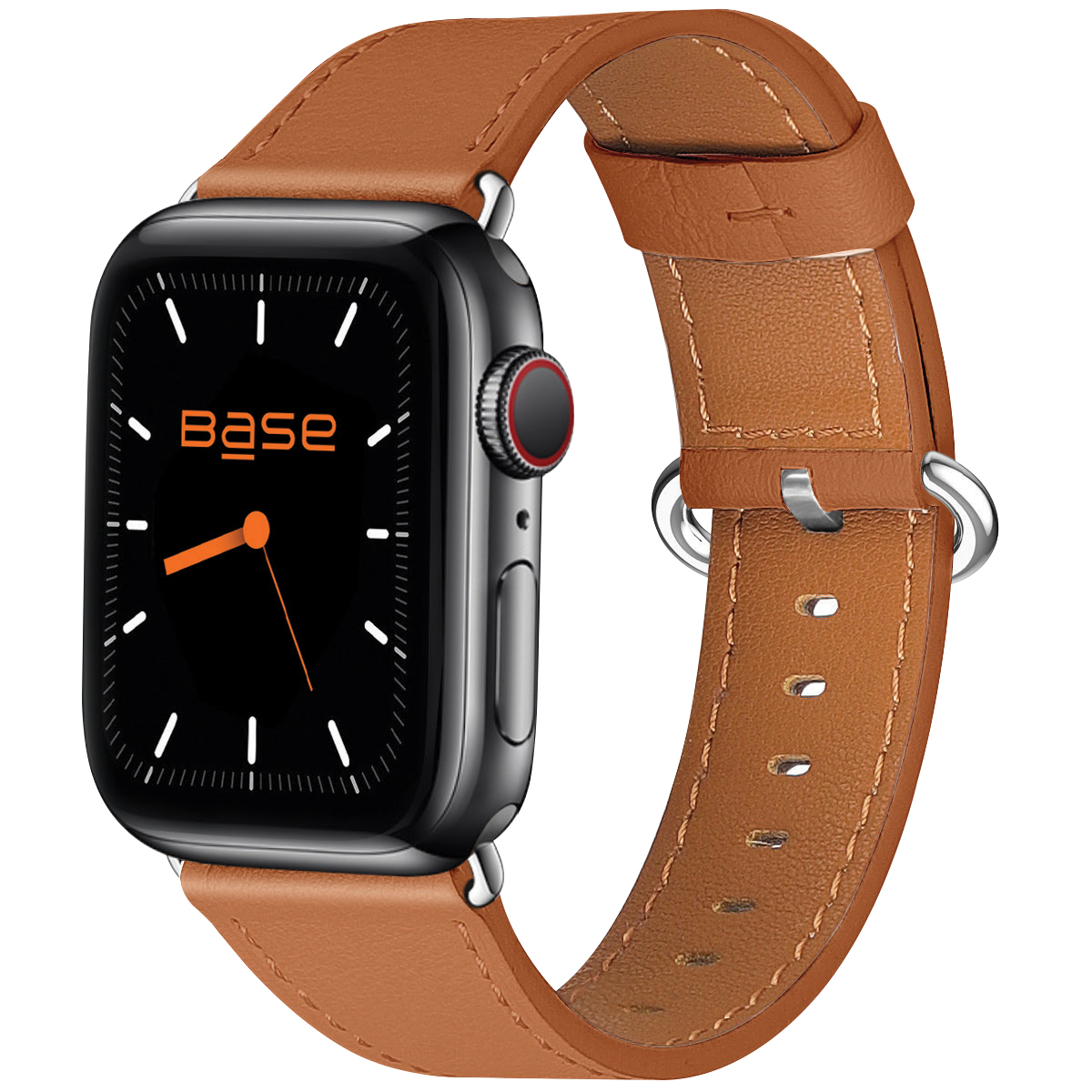 Brown leather band for apple watch for Series 1/2/3/4/5/6/7/SE - Large size (42/44/45mm)
