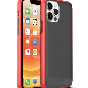 Base iPhone 12 / iPhone 12 Pro (6.1) - DuoHybrid Reinforced  Protective Case  - Clear/Red