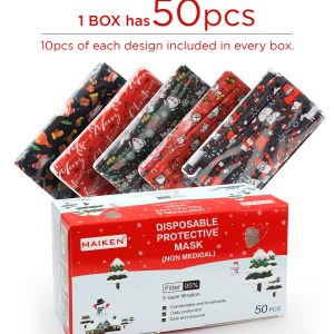 Disposable Holiday Face Masks - Case of 50