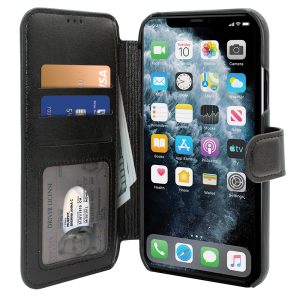 Black wallet case for iPhone 13 Pro Max cell phones