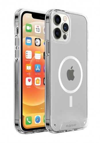 Crystal clear protective case compatible with MagCharge wireless charging for iPhone 13 Pro cell phones