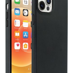 Base MagSafe Compatible Vegan Leather Case For iPhone 13 Pro Max (6.7) - Black