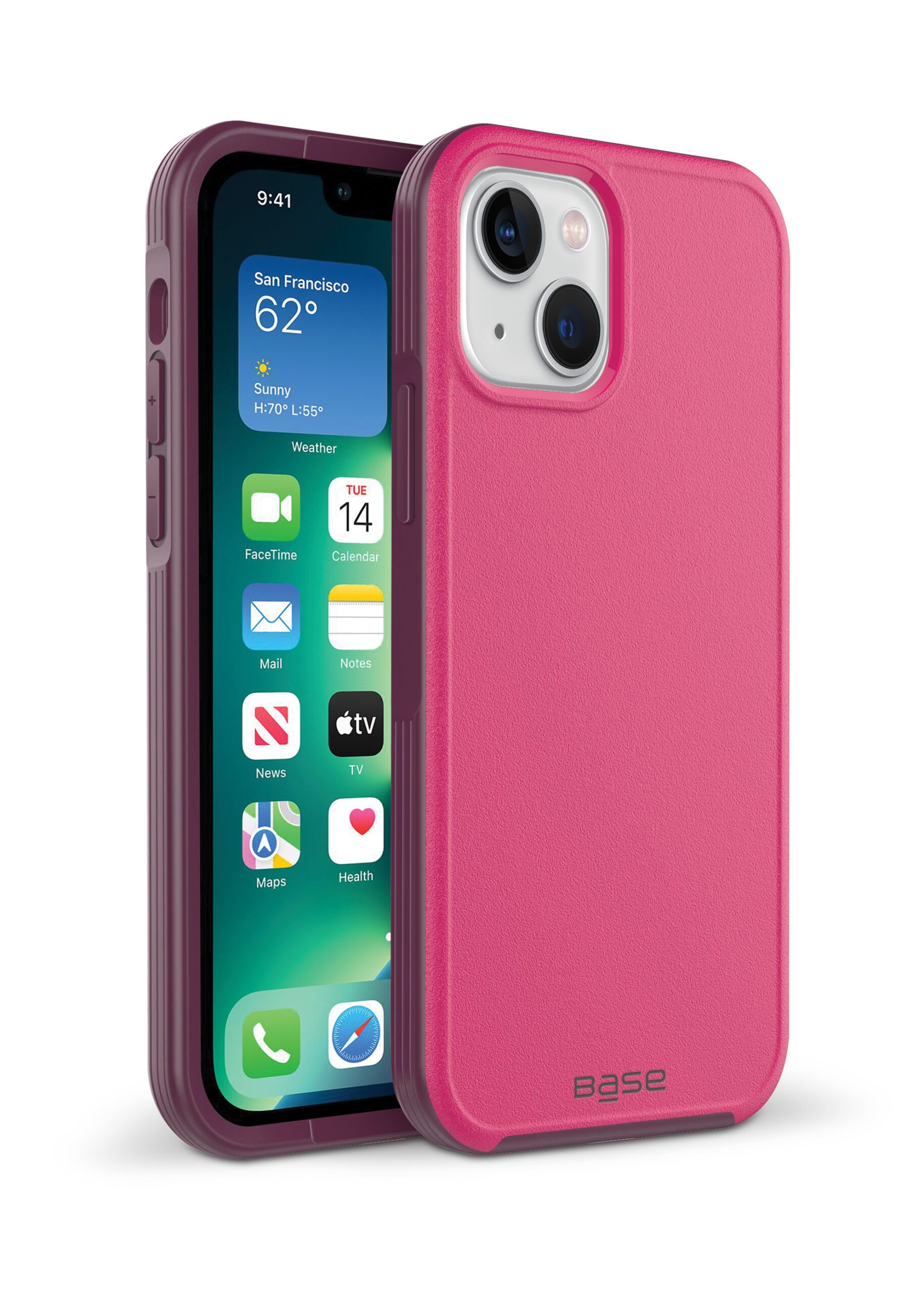 Pink rugged case for iPhone 13 cell phones