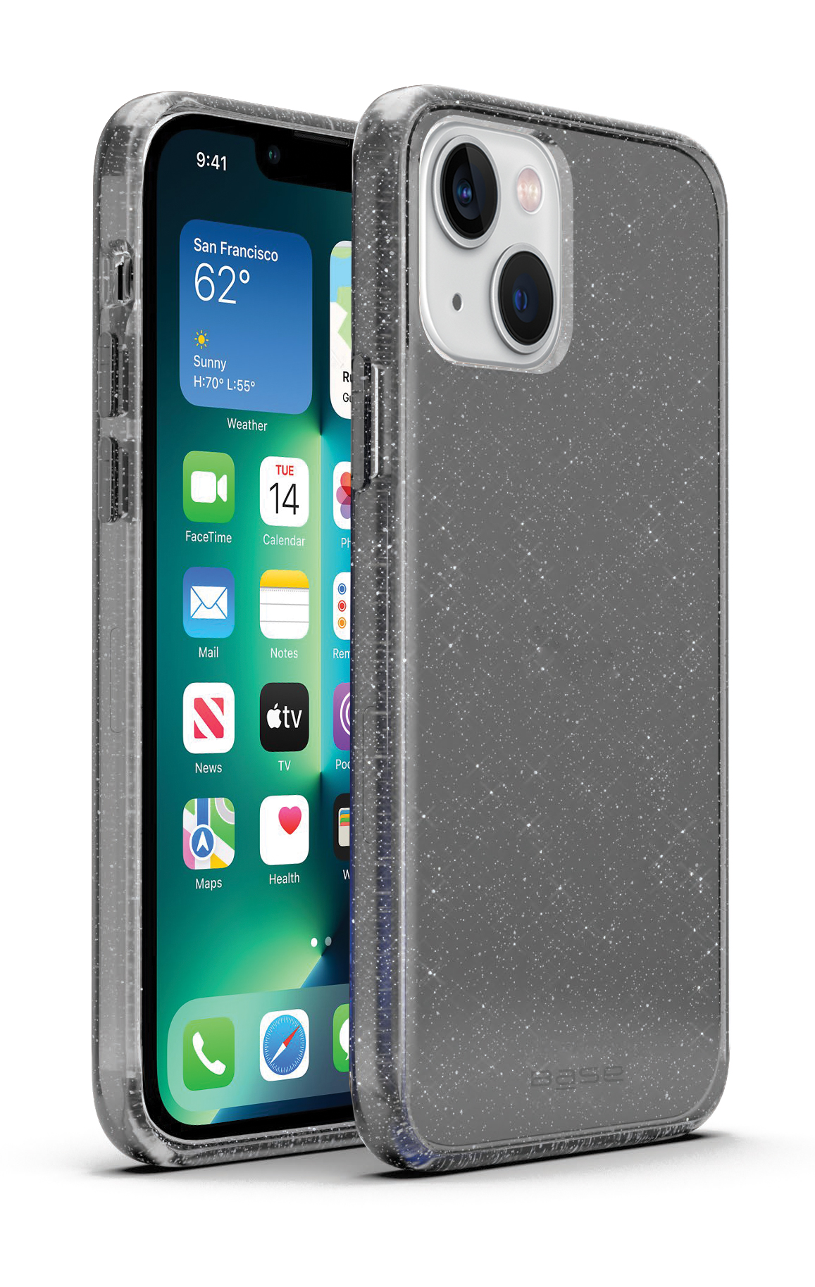 Gray slim glimmering protective case for iPhone 13 cell phones