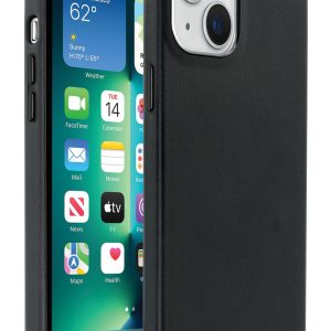 Base MagSafe Compatible Vegan Leather Case For iPhone 13 (6.1) - Black