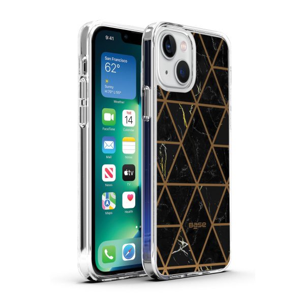 Base iPhone 13 (6.1) - Marble Luxury Shockproof Cover Case - Black (LIMITED EDITION)