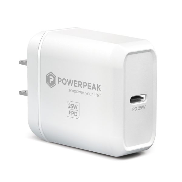 PowerPeak 25W USB-C PD Power Adapter - White