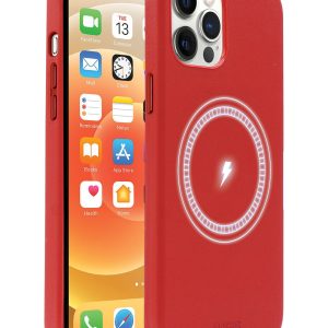 Base MagSafe Compatible Vegan Leather Case For iPhone 12 Pro Max (6.7) - RED