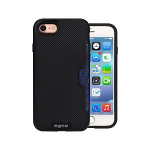 DuraFit Stowaway - Dual Layer Protective Credit Card Case for iPhone - SE - 7/8 - Black