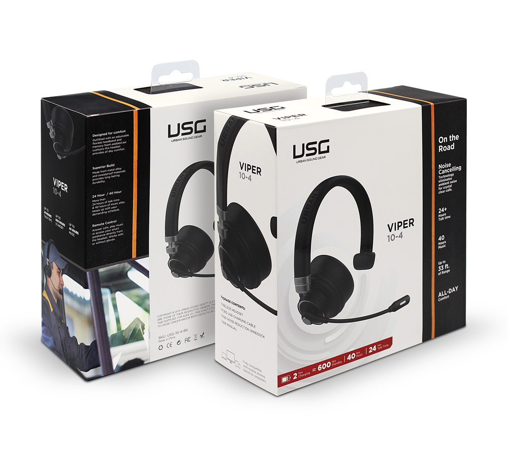 USG Viper Wireless Bluetooth Trucker / Office  Headset - Black