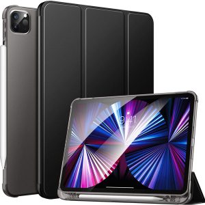 Black tablet protective case with different position angles with pencil holster for iPad Pro 11 3rd Gen 2021/ 2nd Gen 2020/ 1st Gen 2018