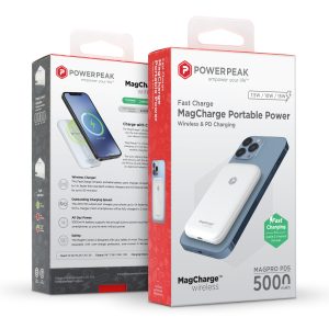 PowerPeak 5000mAh MagCharge Power Bank - White