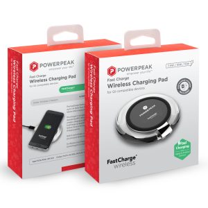 PowerPeak Adaptive Fast Charge Wireless Charging Pad for Qi Compatible Devices includes Fast Charge adapter 15W
