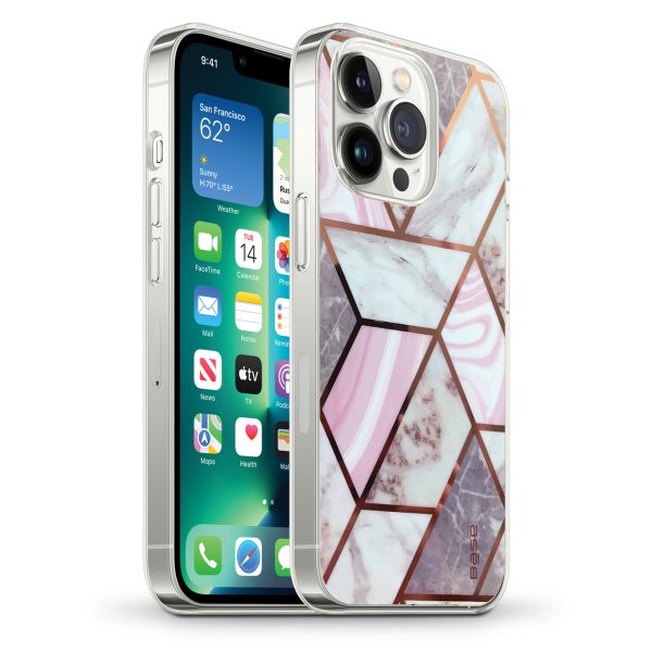 Base Marblelline Case for iPhone 14 PRO  - Marble Luxury Case - White