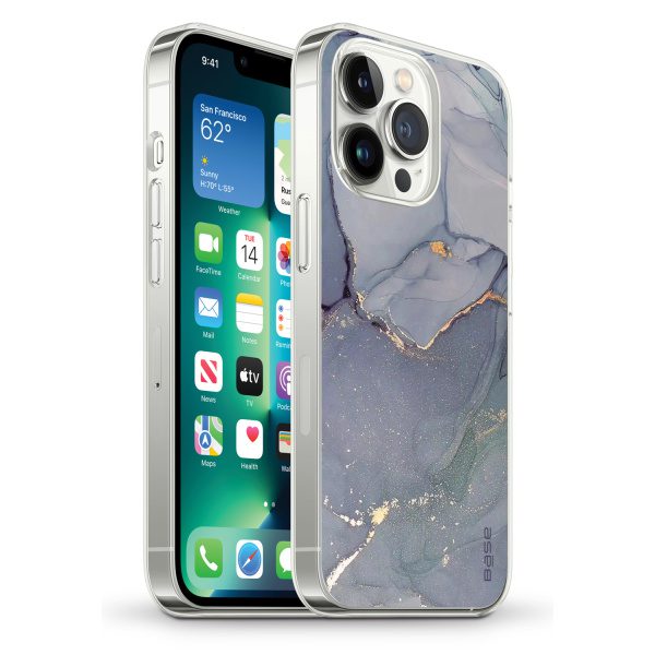 Base Marblelline Case for iPhone 14 Pro Max - Marble Luxury Case - Black
