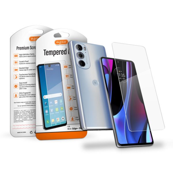 BASE PREMIUM TEMPERED GLASS SCREEN PROTECTOR FOR MOTO EDGE PLUS 2022 - RETAIL PACKAGED