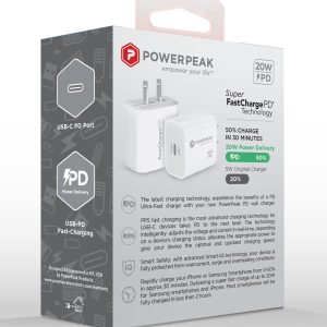 PowerPeak 20W USB-C Power Adapter PD