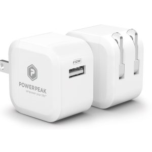 PowerPeak 12W Wall Charger with Lightning Cable - White