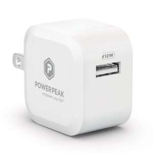 PowerPeak 12W Wall Charger with Lightning Cable - White