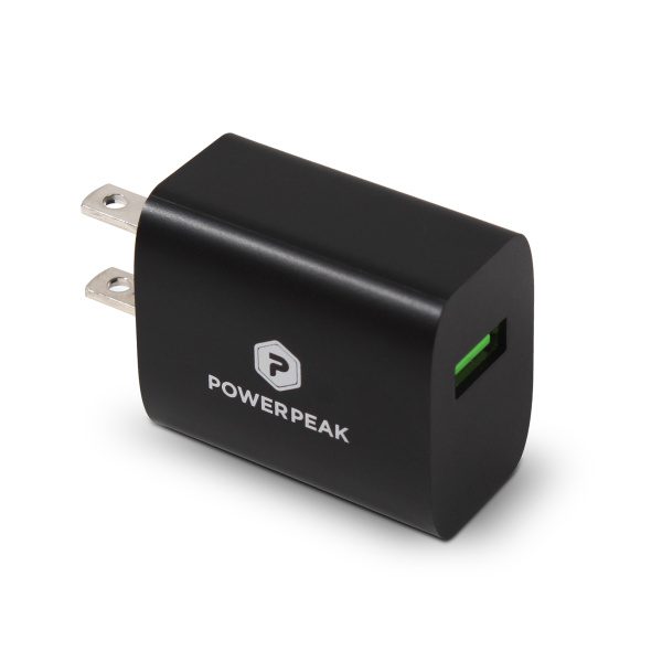 PowerPeak Quick Charge 3.0 Micro Wall Charger with 6ft. Braided Cable - Black