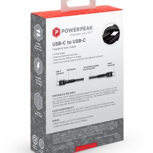 PowerPeak 6ft. USB-C to USB-C Charging Cable - Black
